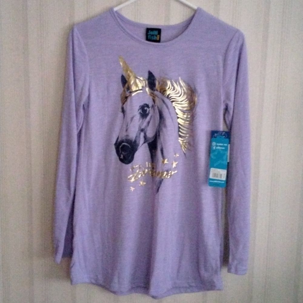 𝅺JELLY FISH sleep top with unicorn on front size XL (14/16). NWT